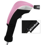 Andux 4Pcs/Set Golf 460Cc Driver Wood Club Head Covers Long Neck With Interchangeable No. Tags Pink