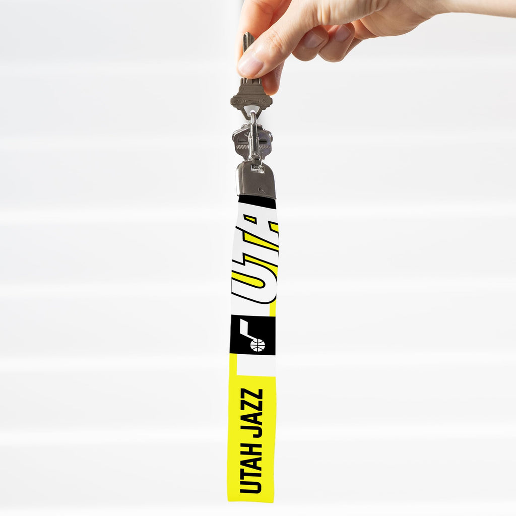 Rico Industries Nba Basketball Utah Jazz Wrist Lanyard Key Chain, Cute Wristlet Strap Keychain Holder For Women Men Car Keys Id