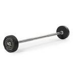 Titan Fitness 40 Lb Rubber Straight Fixed Barbell, Pre-Loaded Weight Bar For Strength Training & Weightlifting