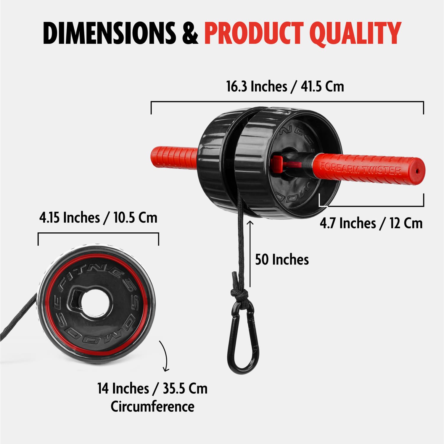 Dmoose Forearm Strength Trainer - Hand, Wrist, And Forearm Trainer - Durable Pvc Anti-Slip Grip Handles And Quick Locking Mechan