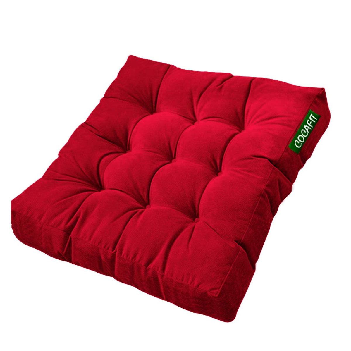 Next GO Yoga Meditation Pooja Living Room Balcony Swing Pad Jhula Velvet Floor Cushion Pillow (64 x 64 cm) (Ruby Rate, 24inch