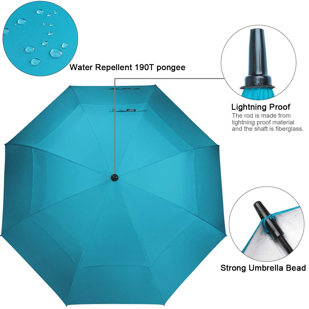 G4Free 68 Inch Oversize Windproof Automatic Open Golf Umbrella Double Canopy Vented Waterproof Large Uv Sun Protection Stick Umb