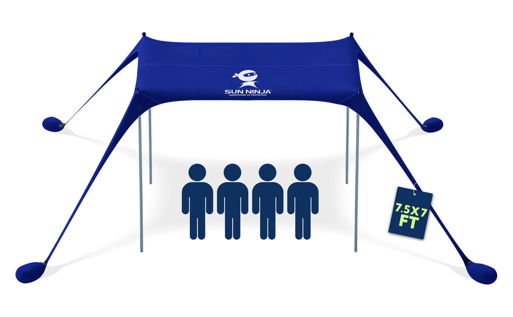 Sun Ninja Beach Tent Sun Shelter Upf50+ - Easy Pop Up Beach Canopy - Outdoor Shade For Camping Trips, Fishing, Backyard Fun Picn