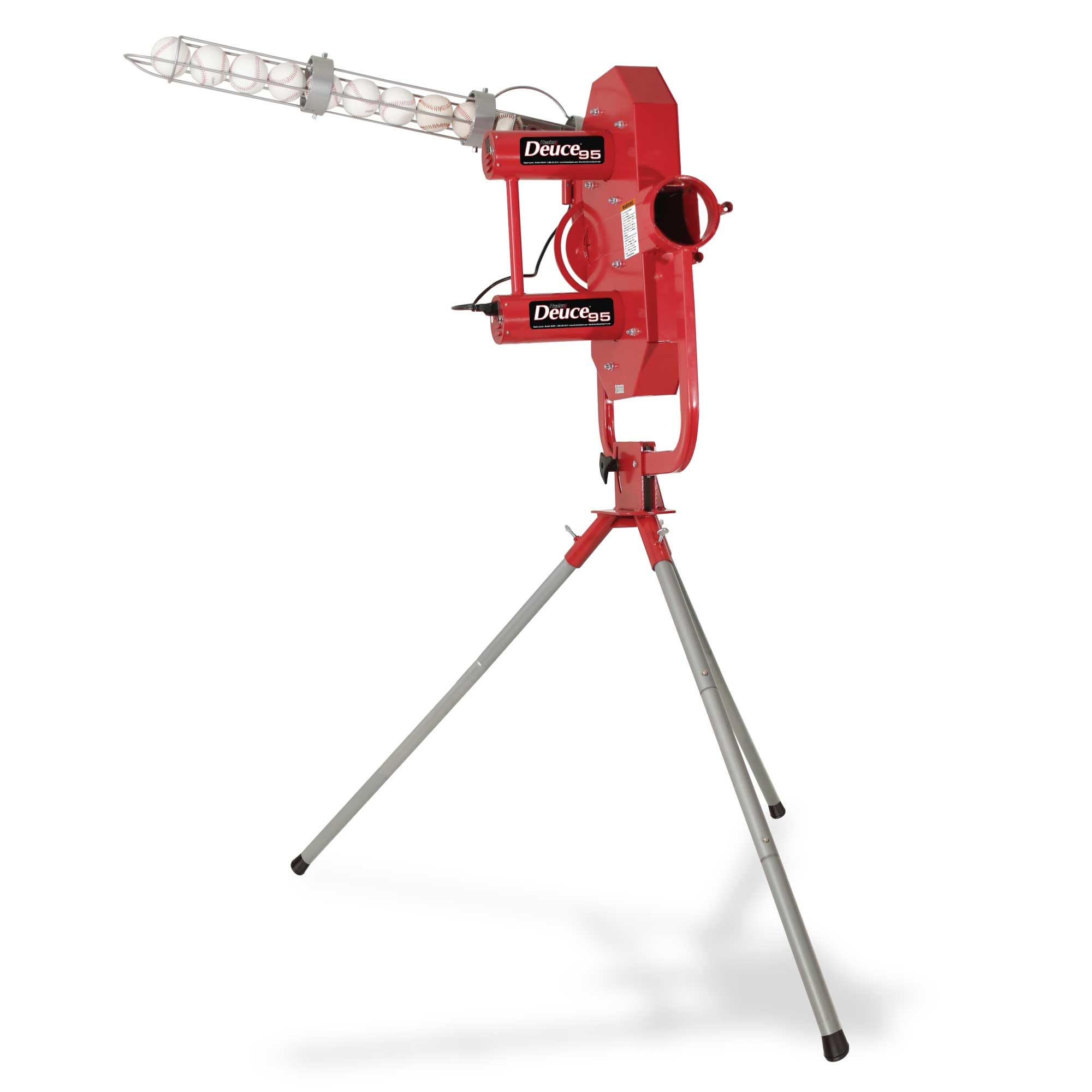 Heater Sports Deuce 95 MPH Adjustable Baseball Pitching Machine with Automatic Ball Feeder - Delivers Fastballs & Curveballs, Co