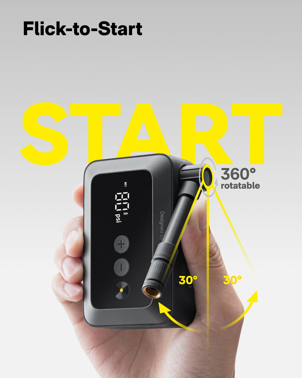 HOTO Mini Bike Tire Pump, 25s Fast Inflate Bicycle Pump with Guage, 150PSI Portable Electric Bike Air Pump with Presta and Schra