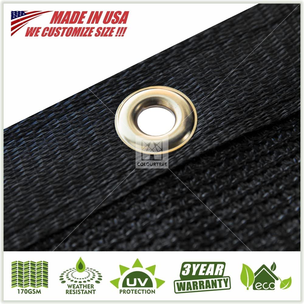 Colourtree Customized Size Fence Screen Privacy Screen Black 8 X 174 - Commercial Grade 170 Gsm - Heavy Duty - 3 Years Warranty