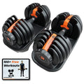 Flexnest Adjustable Iron Dumbbells Set, DesignedinGermany, Easy Weight Adjustment (2.5Kg24Kg), Home Workout, Gym Exercise Set
