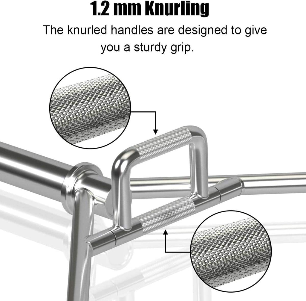 Gymax Olympic Hex Bar, Folding Trap Bar 56'' Chrome Finish Hex Weight Lifting Bar Deadlift Bar With Two-Handle, For Squats, Dead
