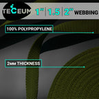 Teceum 1 Inch Webbing - Khaki - 50 Yards - 1    Webbing For Climbing Outdoors Indoors Crafting