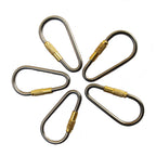 Ekloen 5Pcs Mini Titanium Locking Carabiner, Perfect D-Ring For Outdoor And Indoor Use
