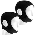 2 Pcs Wrestling Hair Cover Cap Grappling Hair Cap Black Full Cover Wrestling Headgear with Chin and Open Ears for MMA BJJ Judo W