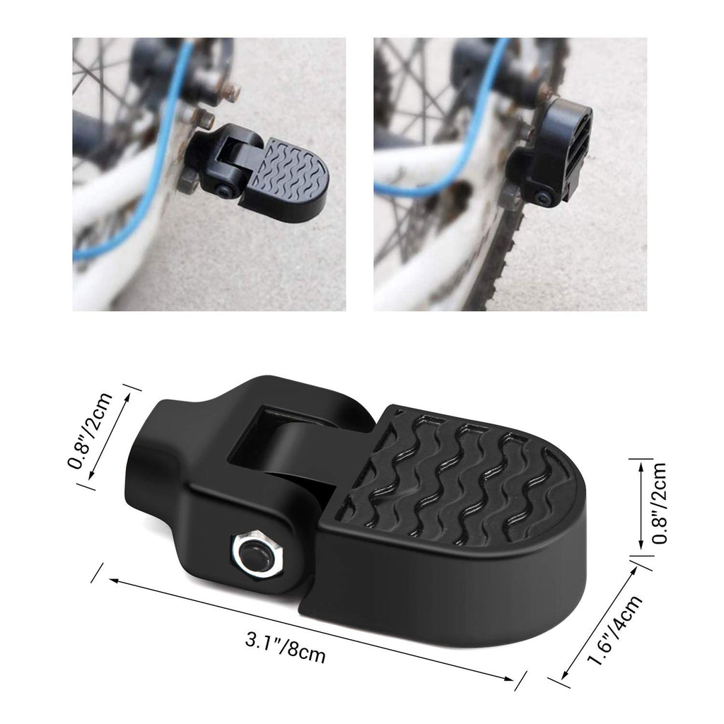 Tobwolf 1 Pair Mini Bike Rear Pedals, 3.1X1.6 In / 8X4Cm Aluminium Alloy Folding Bike Pegs, Non-Slip Bicycle Footrests, Foot Pla