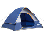 Unp Camping Tent 4 Person, Waterproof Windproof Tent With Rainfly Easy Set Up Portable Dome Tents For Camping (Navy Blue)