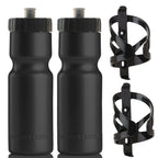 50 Strong Bike Water Bottle Holder And Bottle Combo | 2-Pack Bike Water Bottles & Water Bottle Cage | 22 Oz Sports Squeeze Water