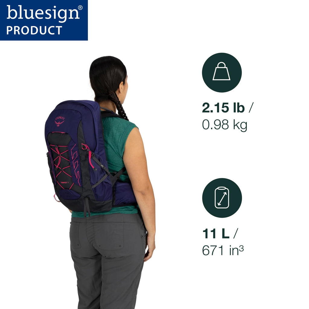 Osprey Tempest 11L Womens Lightweight Hiking Backpack - Small Daypack for Travel & Camping, Frosty Mint Green/Botanica