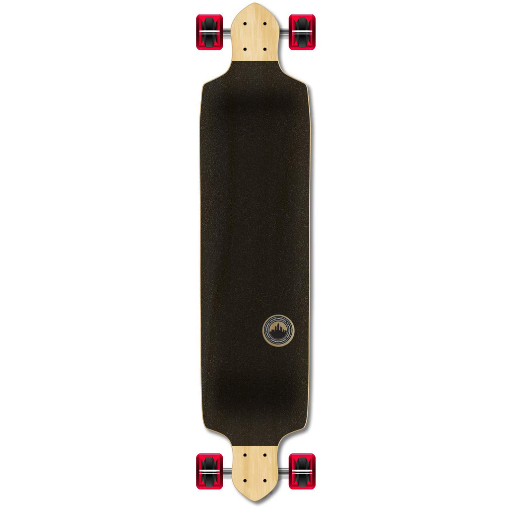 Yocaher Professional Speed Drop Down Stained Complete Longboard, Natural