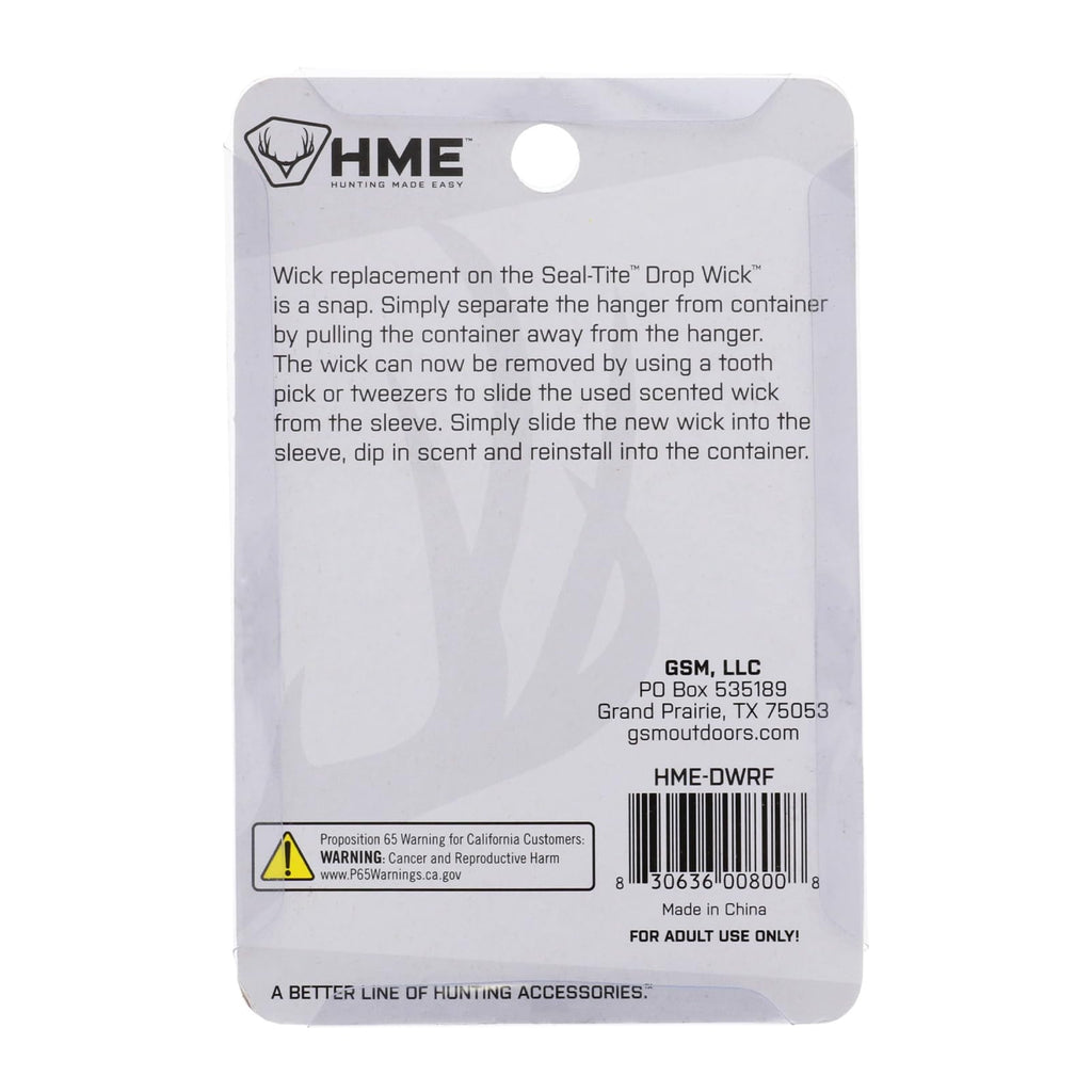 Hme Drop Wick Replacement Felts (Pack Of 6) Effective Durable Quick-Replacement Absorbent Refills For Hunting Scent Dispenser
