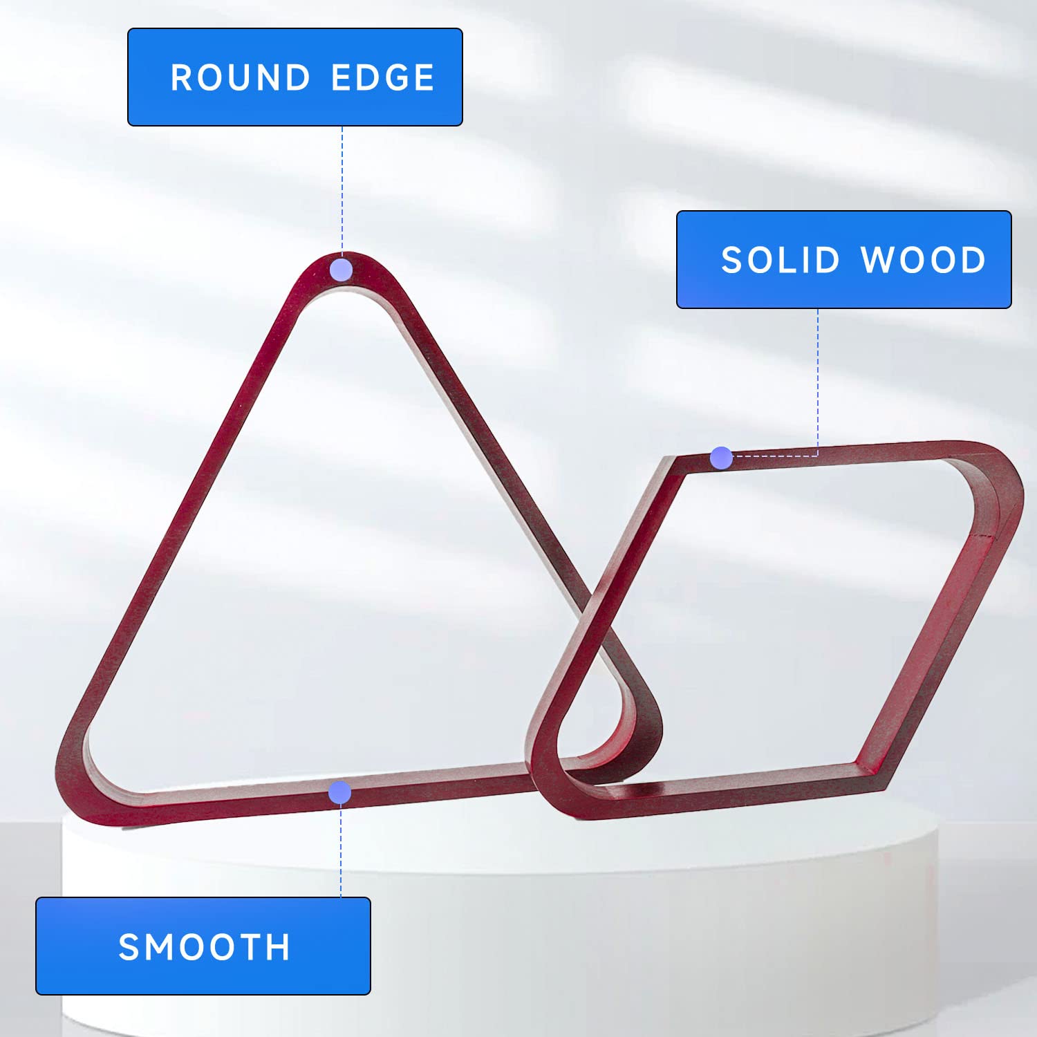 Gse Solid Wood Billiard 8-Ball Triangle & 9-Ball Diamond Pool Ball Racks For 2-1/4'' Pool Balls (Mahogany Triangle & Diamond Rac