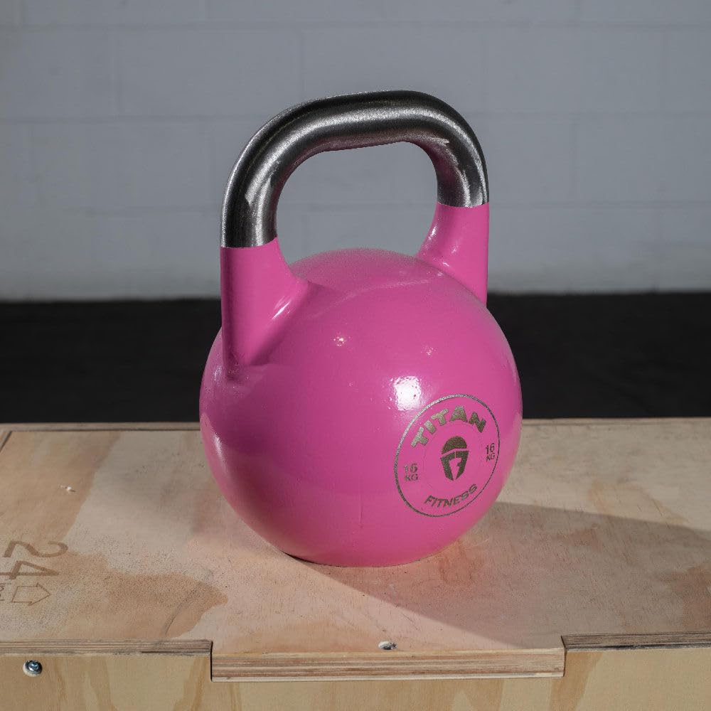 Titan Fitness 16 Kg Competition Kettlebell, Single Piece Casting, Kg Markings, Full Body Workout