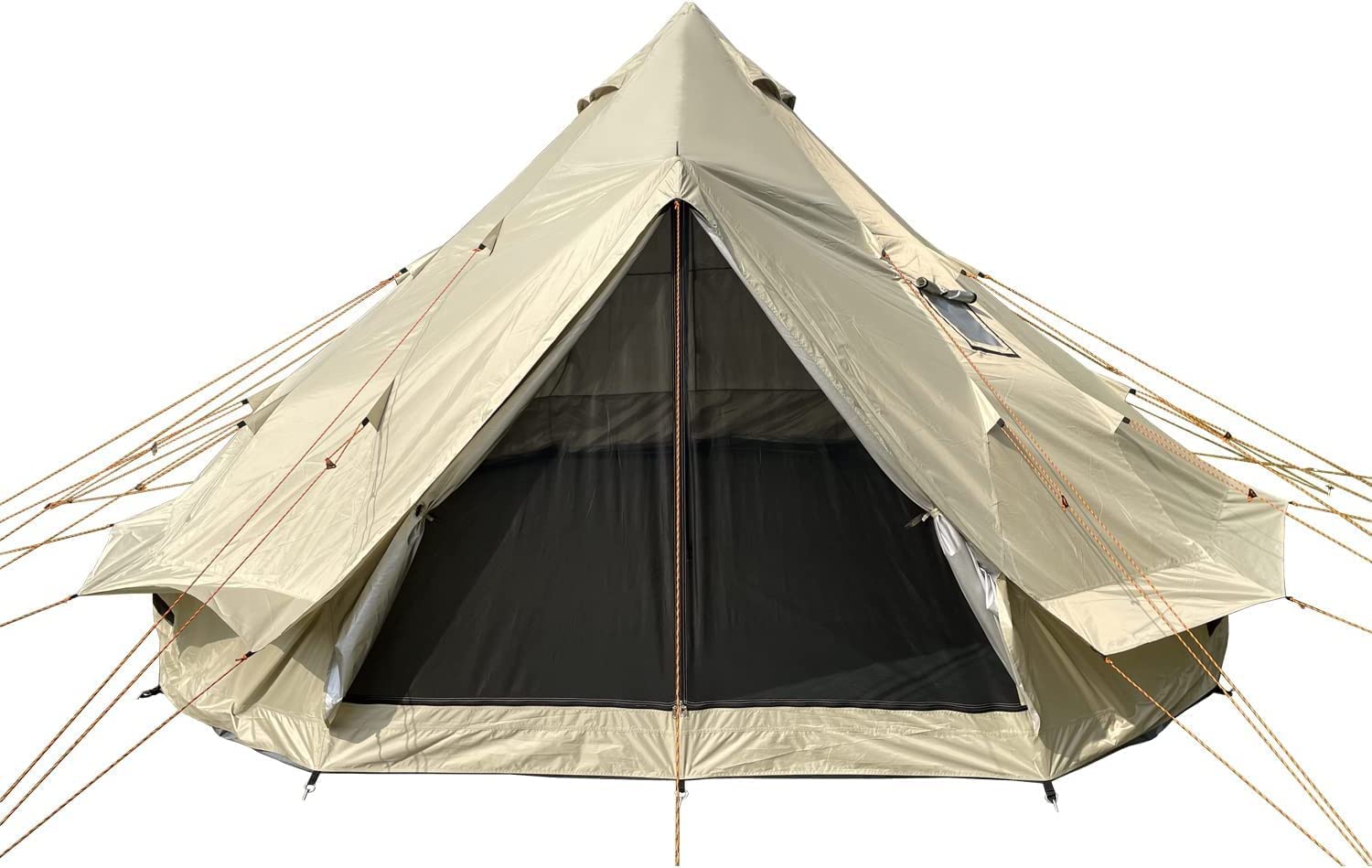 DANCHEL OUTDOOR Portable Yurt Camping Tent with Stove Jack, Large 4 Season 300D Oxford Bell Tent for Glamping Hot Tent for 4/8 P