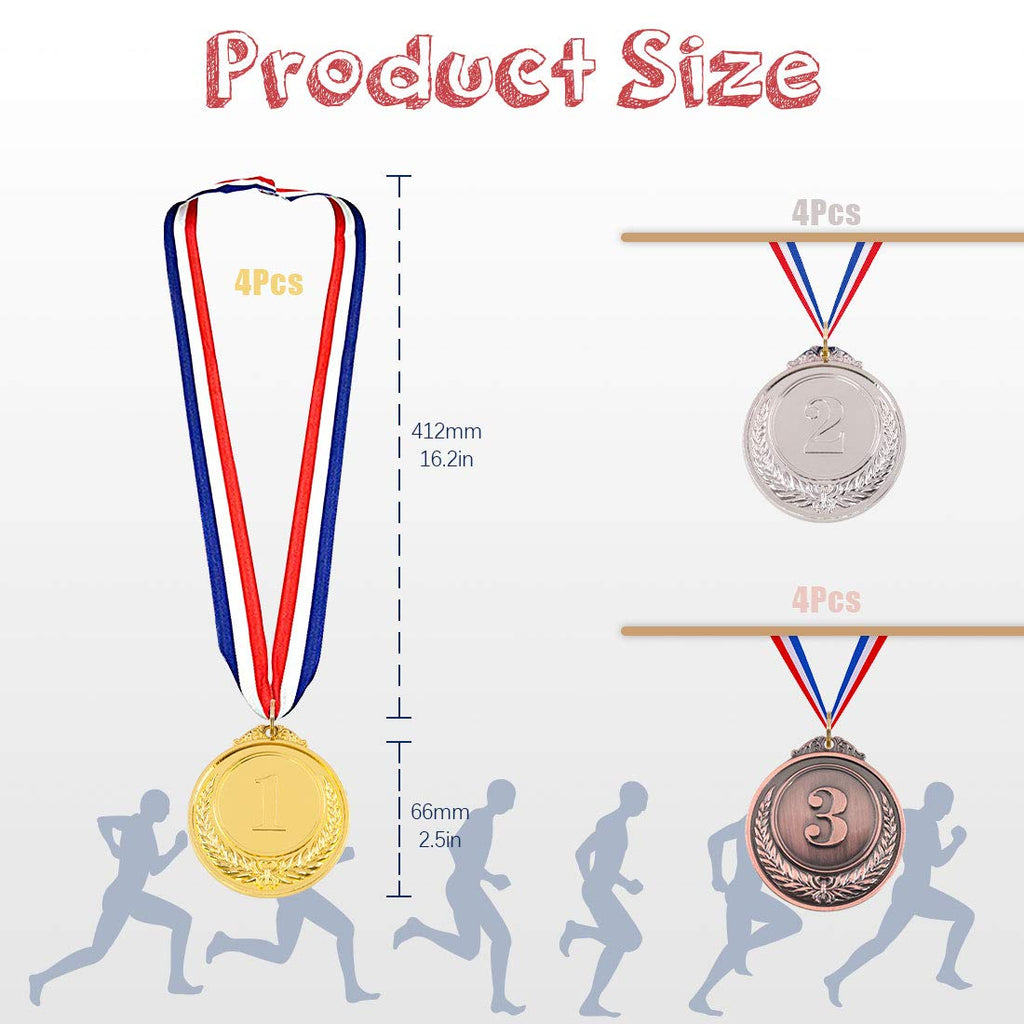 Hilitchi Gold Silver Bronze Award Medals With Ribbon Winner Awards Olympic Style For Kids School Sports Meeting Sports Events Or