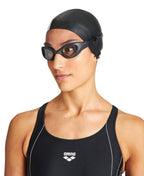 Arena The One Woman Swim Goggles For Women Watertight Fit Orbit-Proof Seals Anti-Fog Polycarbonate Non-Mirror Lens, Smoke/White/