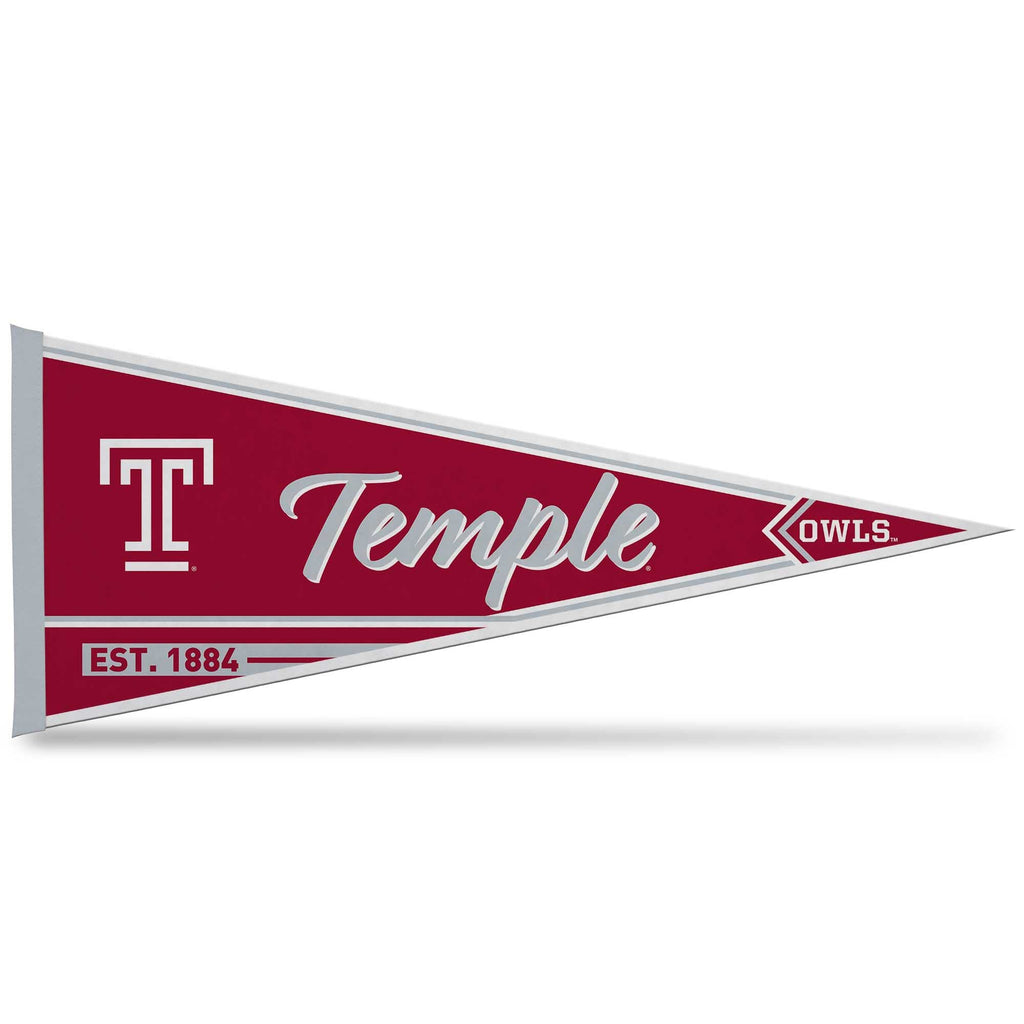 Rico Industries Ncaa Temple Owls Classic 12'' X 30'' Felt Wall D  Cor Pennant - Great For Home/Bed Room/Man Cave D  Cor