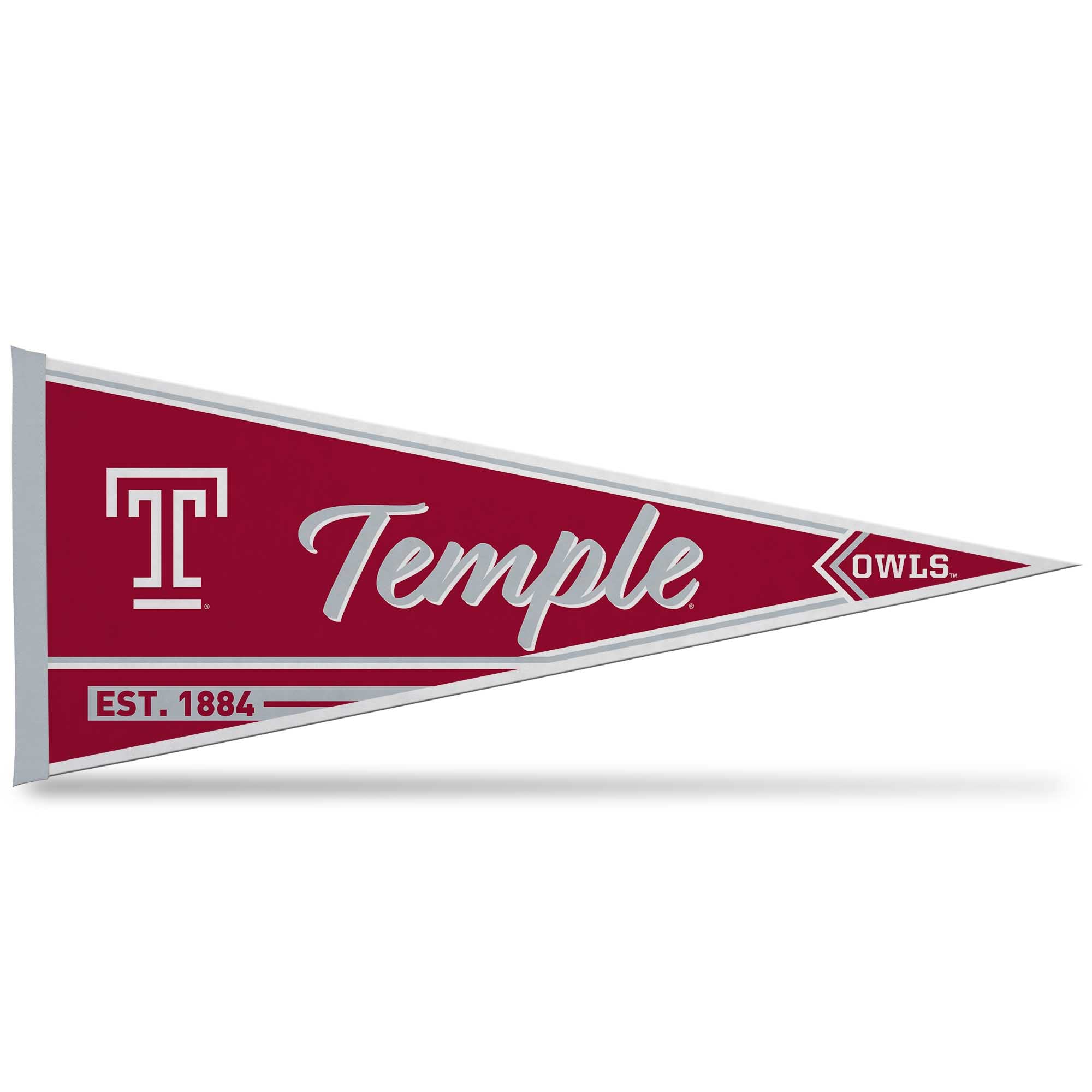 Rico Industries Ncaa Temple Owls Classic 12'' X 30'' Felt Wall D  Cor Pennant - Great For Home/Bed Room/Man Cave D  Cor