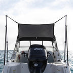 Oceansouth Cabin Cruiser Extension (Size 11) 9.5 Ft Length X 8 Ft Width - Black Shades Sun Shade Canvas Boat Bulk Fishing Access