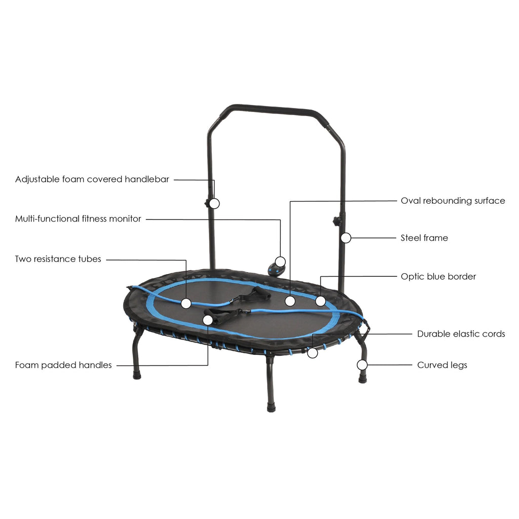 Stamina Fitness Trampoline - Exercise Trampoline With Smart Workout App - Indoor Trampoline Fitness Rebounder