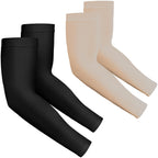 Rescoto 2 Pairs Uv Protection Cooling Arm Sleeves Compression Sun Sleeves For Men Women Youth, Tattoo Cover Up, Upf 50 (2 Pairs:
