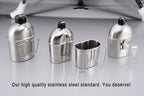 Goetland Stainless Steel Wwii Us Military Canteen Kit 1Qt With 0.5Qt Cup Nylon Cover G.I.