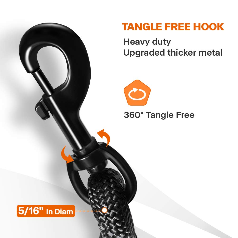 Taglory Dog Tie Out, Long Rope Leash For Dog Training, 50 Ft Heavy Duty Lead With Reflective Stitching For Large Medium Small Do