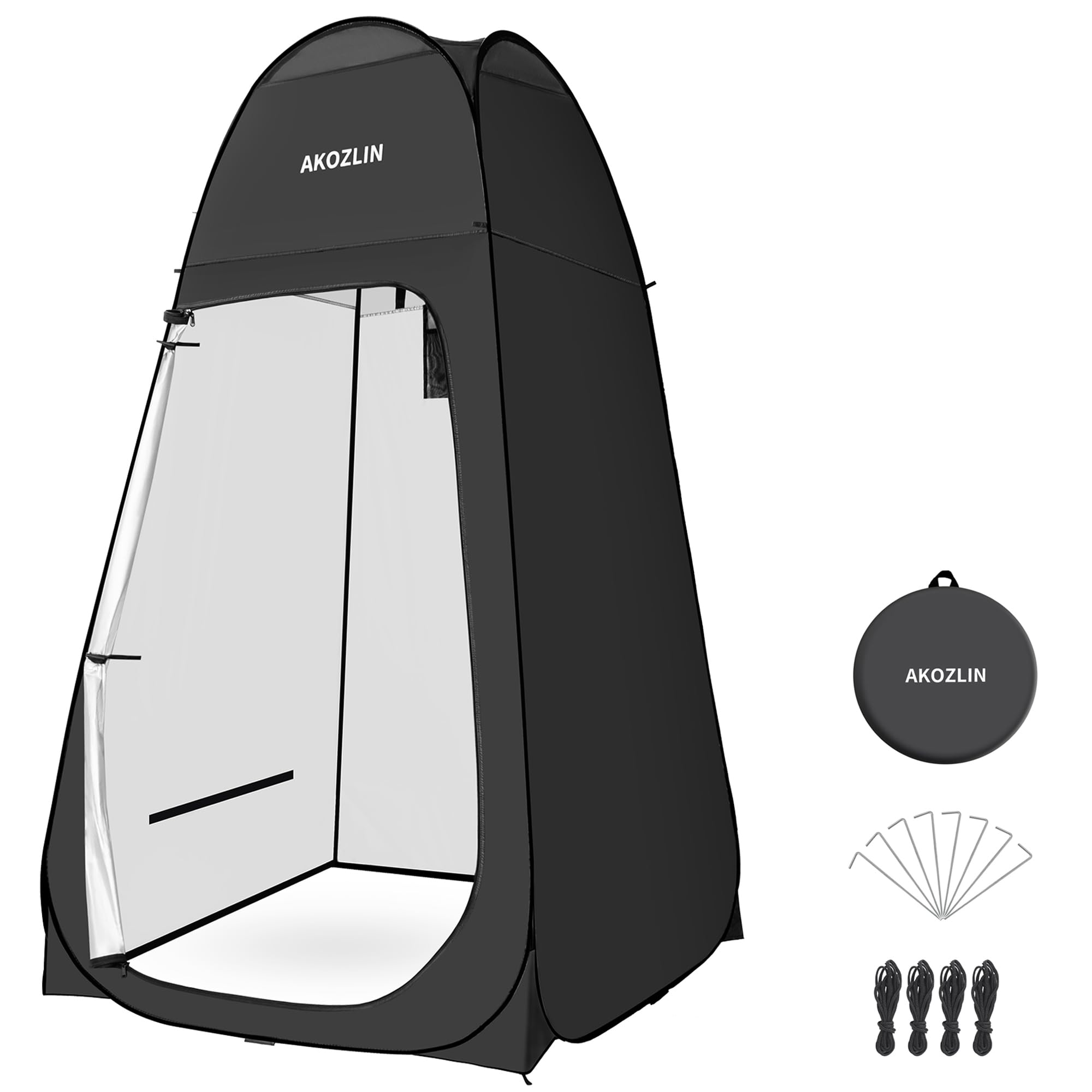AKOZLIN Portable Pop Up Shower Tent Instant Privacy Dressing Changing Outdoor Shower Room Camp Toilet Tent 74.8 High, Black