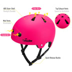 Turboske Skateboard Helmet, Bmx Helmet, Multi-Sport Helmet, Bike Helmet For Kids, Youth, Men, Women (Pink, S/M (20.5''-22.8''))
