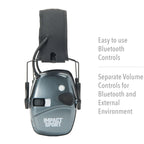 Howard Leight Honeywell Ademco Howard Leight Impact Sport With Bluetooth, Metallic Charcoal Gray With Cooling Gel Ear Pads (R-02