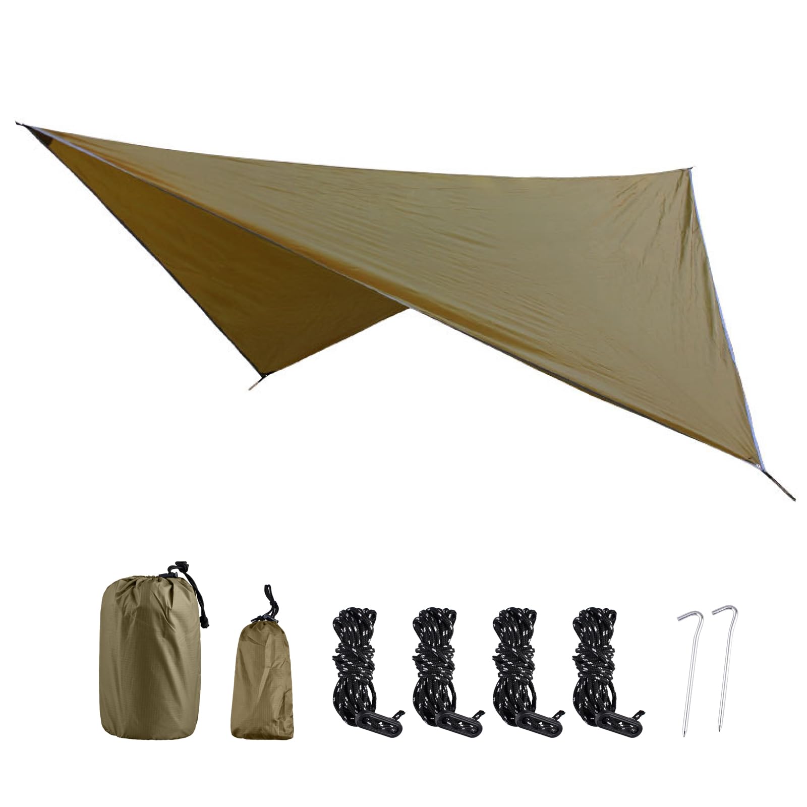 Triwonder Camping Tarp Cover Waterproof Rain Fly Tent Ground Cloth Footprint Hammock Shelter For Outdoor Hiking Picnic Beach (Br