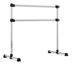 Vita Barre Portable Freestanding Double Ballet Barre, Prodigy, 4 Ft Bars, Satin Silver  Adjustable Height, Usa Made, Home Or Gym