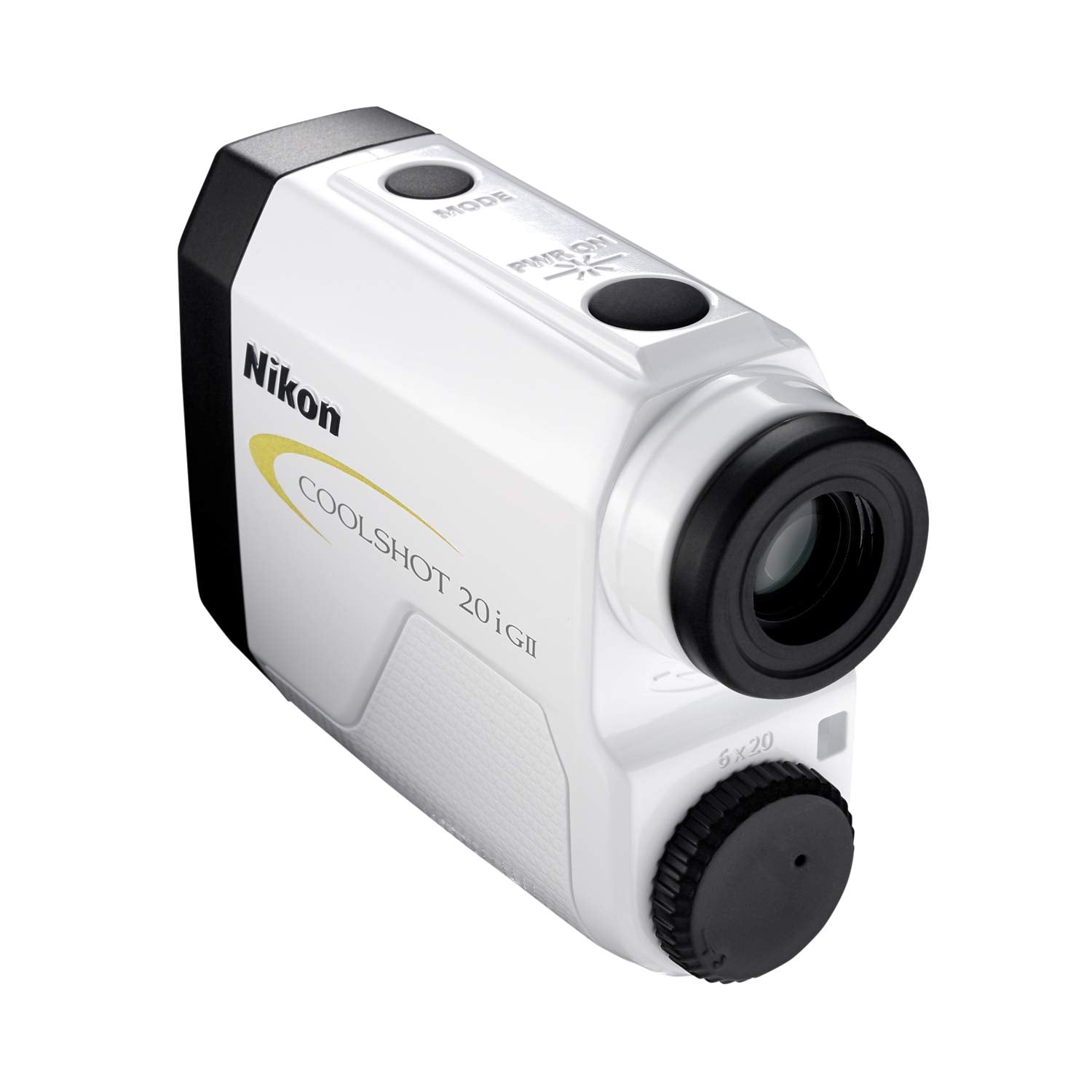Nikon Coolshot 20I Gii Golf Laser Slope Rangefinder, Standard Version White With Yellow Trim, Medium