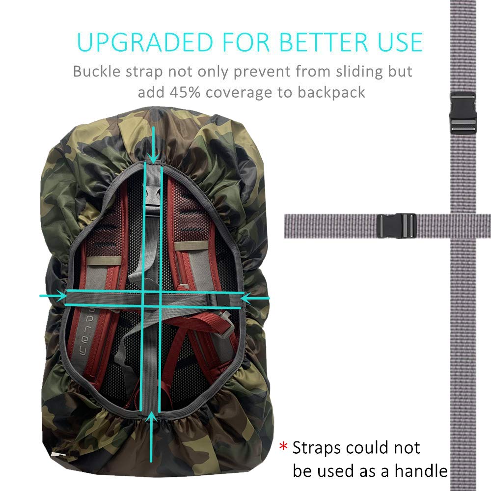 Joy Walker Waterproof Backpack Rain Cover For (15-90L), Upgraded Anti-Slip Cross Buckle Straps, Triple Strengthened Layers For H