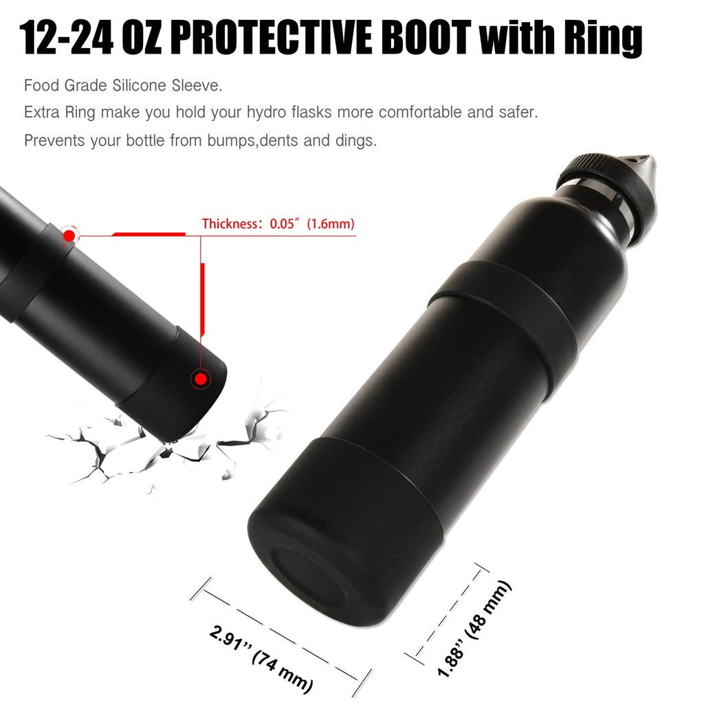 Greant Double Protective Water Bottle Boot 24Oz For Hydro Flask, Silicone Flex Boot For Hydroflask Boot, Universal Anti-Slip Bot