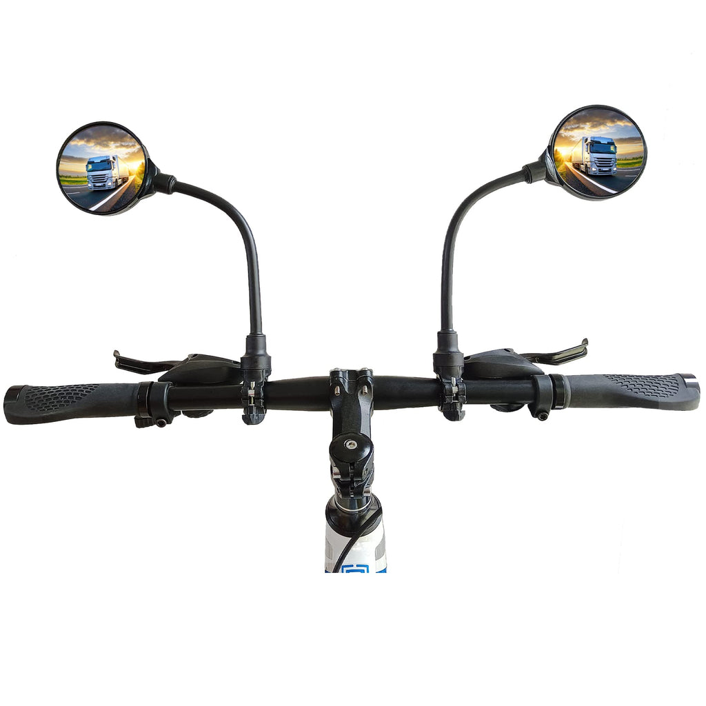 Ryango Bike Mirror 2 Pack, Adjustable Bike Mirrors Handlebar Rearview Mirror, Acrylic Convex Round Bike Rear View Mirrors For Ha