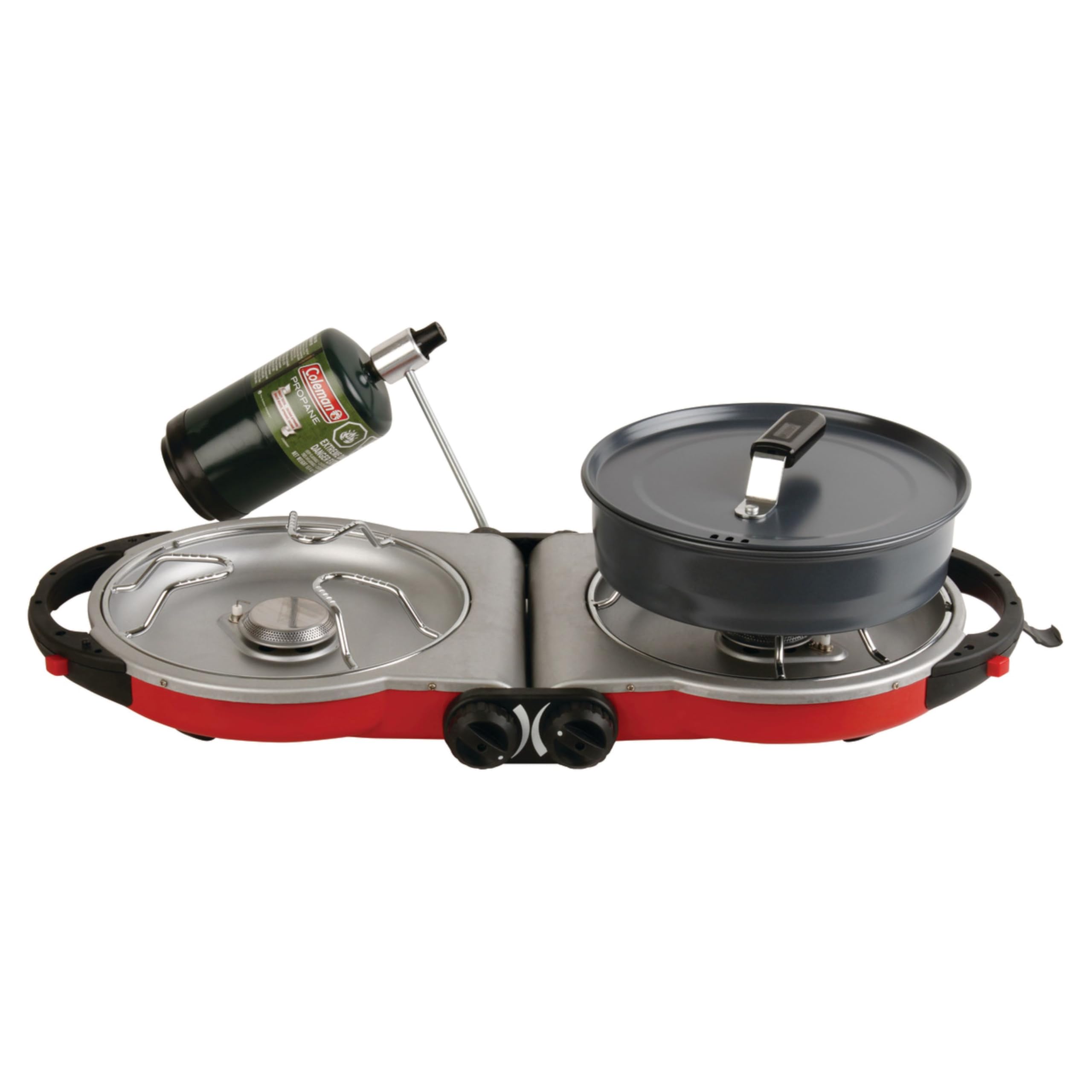 Coleman Fold N Go 2-Burner Propane Stove, Dual Adjustable Burners with 20,000 BTUs of Power & InstaStart Ignition, Great for Cam