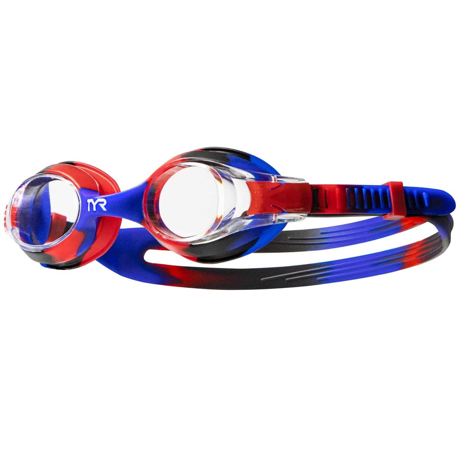 TYR Unisex Kid's Simple Tie Dye Goggles, Clear/Blk, One Size