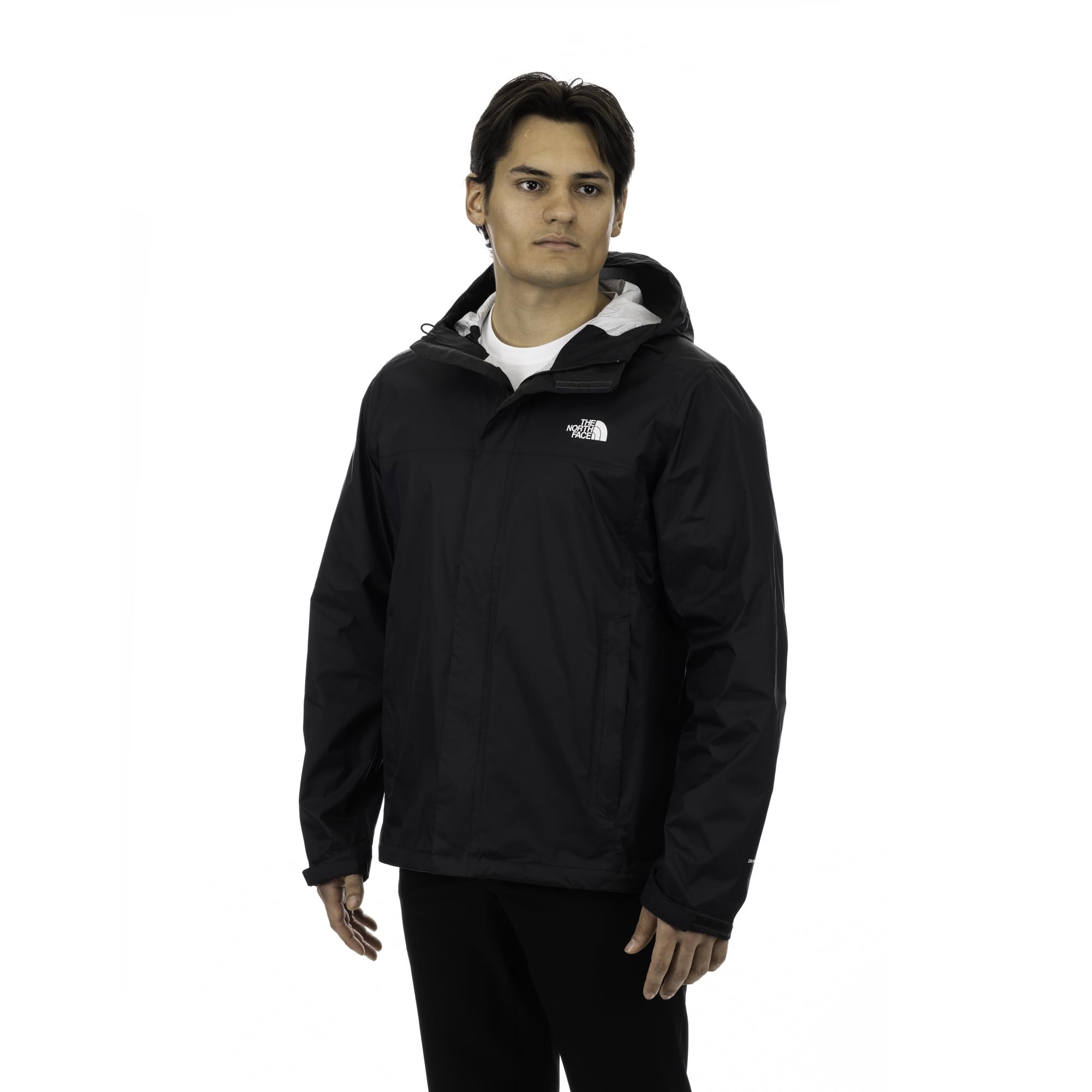The North Face Mens Venture 2 Waterproof Hooded Rain Jacket, TNF Black, Large