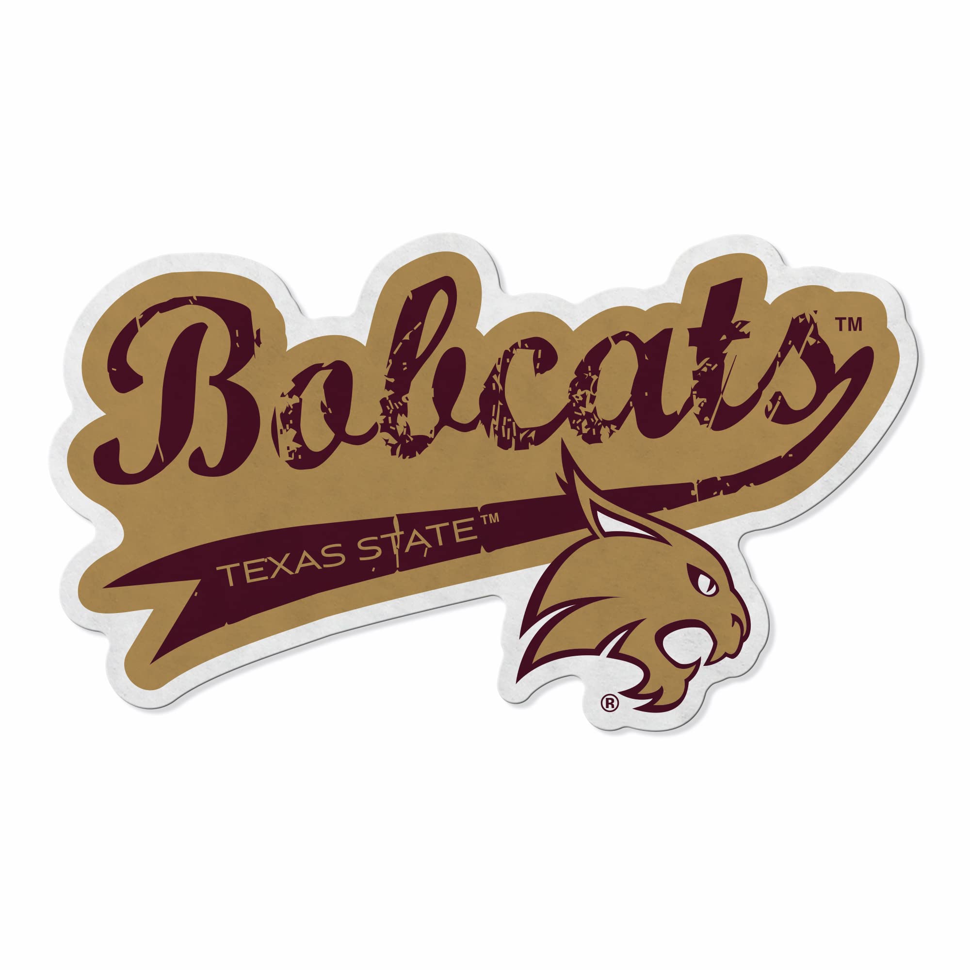 Rico Industries Ncaa Texas State Bobcats Distressed Shape Cut Pennant - Home And Living Room D  Cor - Soft Felt Ez To Hang