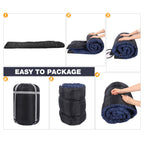 Redcamp Flannel Sleeping Bag For Adults, Large Cotton Sleeping Bags For Camping With Detachable Hood, Blue Plaid With 3Lbs Filli
