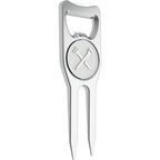 Blue Tees Golf - 6 In One Divot Repair Tool - Silver