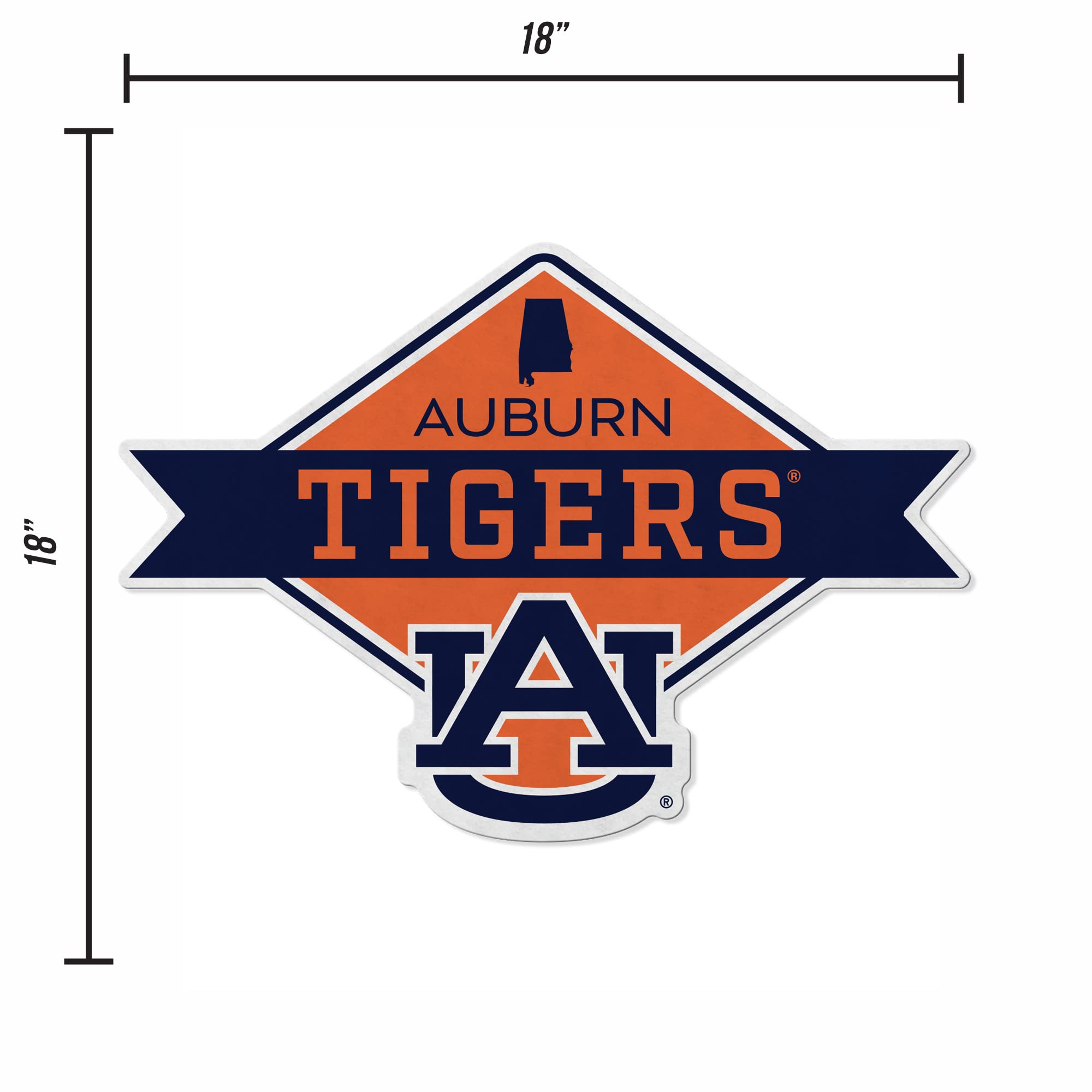 Rico Industries Ncaa Auburn Tigers Diamond Shape Cut Pennant - Home And Living Room D  Cor - Soft Felt Ez To Hang
