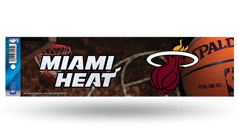 Rico NBA Heat Bumper Sticker, 9 x 4, Logo Color